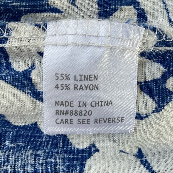 Christian Siriano Wide Leg Medallion Print Palazzo Pants Sz M Blue White Coastal - Picture 9 of 10